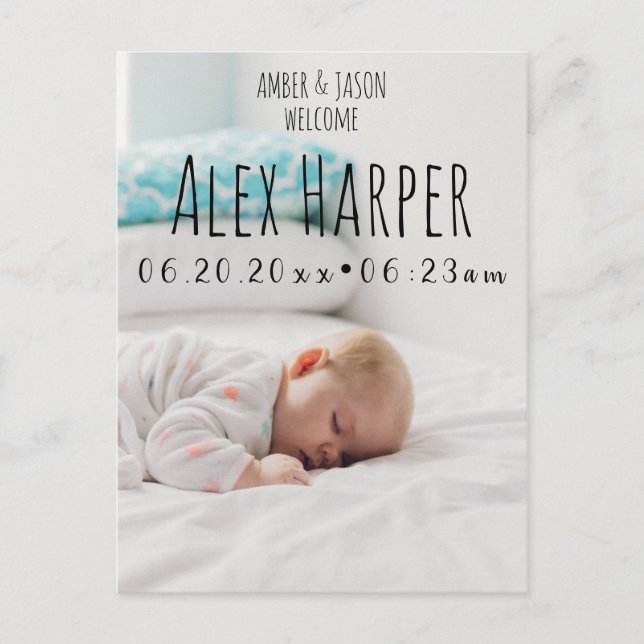 Cartão Postal De Anúncio Nascimento neutro em termos de gênero (Frente)