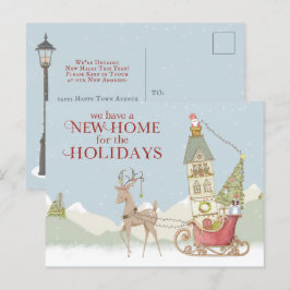 Cartão Postal De Anúncio Natal de Feriado de Novo Endereço Doméstico Cute