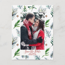 Cartão Postal De Anúncio natal de inverno salve a data postal