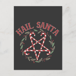 Cartão Postal De Anúncio Natal do Diabo Hail Satan Krampus Natal Doces