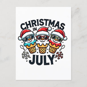 Cartão Postal De Anúncio Natal em 4 de Julho de Sorvete EUA 