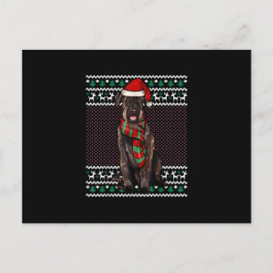 Cartão Postal De Anúncio Natal Feio do Xmas Giant Schnauzer Dog Santa Hat