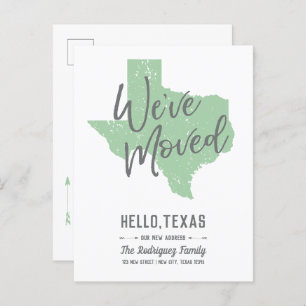 Cartão Postal De Anúncio Neo Mint que mudamos - Texas