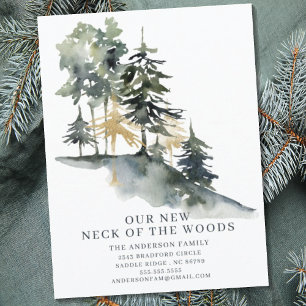 Cartão Postal De Anúncio New Neck of the Woods Moving Announcement