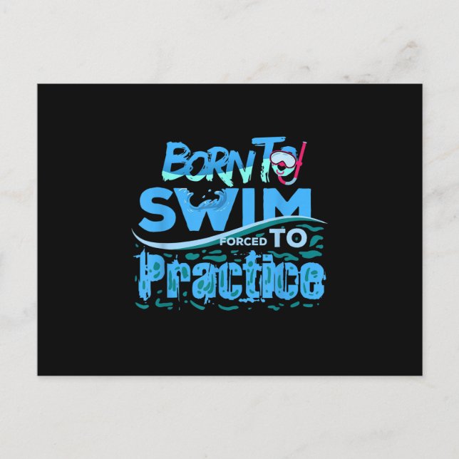 Cartão Postal De Anúncio Noite Engraçado Presente Nadando Design (Frente)