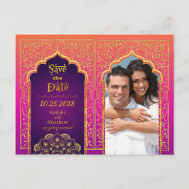 Cartão Postal De Anúncio Noites Árabes de Bollywood Salve a Data