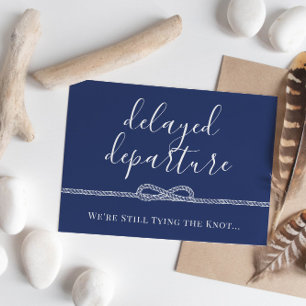 Cartão Postal De Anúncio Noivado com Nó de Corda Náutica Adiado