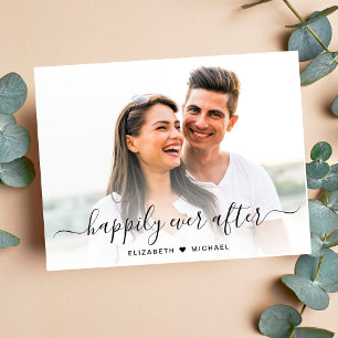 Cartão Postal De Anúncio Noivado de Fotografia de Script Chic