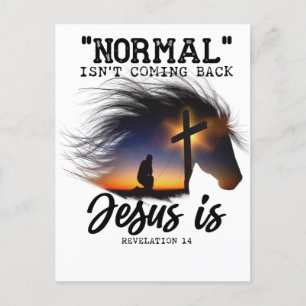 Cartão Postal De Anúncio Normal não está voltando Jesus para os cavaleiros 