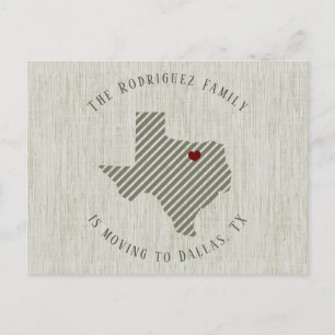Cartão Postal De Anúncio North Texas Green Linen e Heart Texas Moving