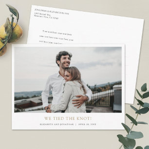 Cartão Postal De Anúncio Nós amarramos o nó! Casamento Moderno de Elopeme