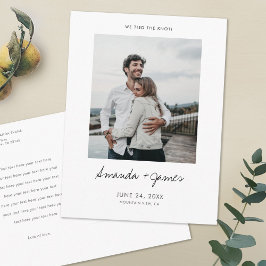 Cartão Postal De Anúncio Nós amarramos o nó! Casamento Moderno de Elopement