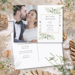 Cartão Postal De Anúncio Nós Amarrámos o Nó Fotografia de Verdura Casamento