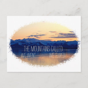 Cartão Postal De Anúncio Nós Eloped nas montanhas! Costume