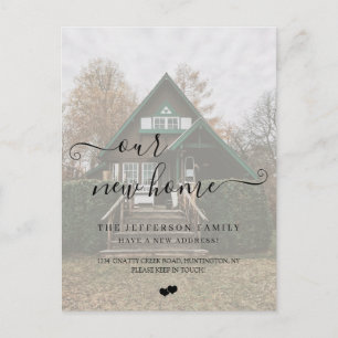 Cartão Postal De Anúncio Nós Mudamos Efeito Falso Vellum Foto Mudando A