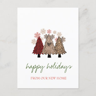 Cartão Postal De Anúncio Nós Mudamos, Legal Árvores de Natal