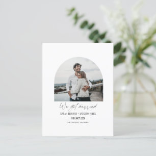 Cartão Postal De Anúncio Nós nos casamos Elegante arco moderno foto elopame