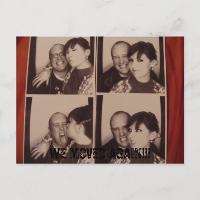 CARTÃO POSTAL DE ANÚNCIO NÓS NOS MOVEMOS DE NOVO!!! (Frente)