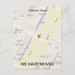 Cartão Postal De Anúncio Nós Nos Mudamos Adicionar Postcard de Mapa