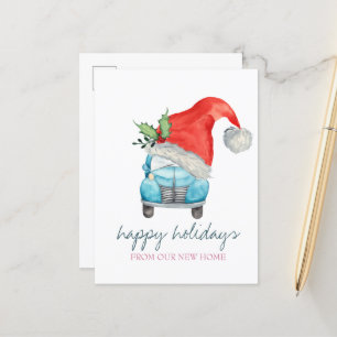 Cartão Postal De Anúncio Nós Nos Mudamos, Carro Santa Hat