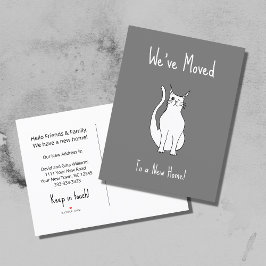 Cartão Postal De Anúncio Nós nos mudamos Gatinho Piscando Fofo Novo Lar Cin