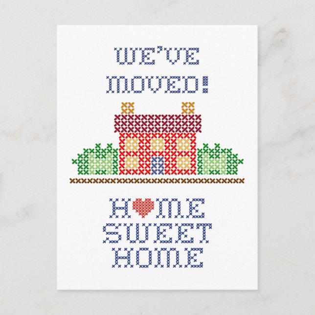 Cartão Postal De Anúncio Nós nos mudamos! Home Sweet Home (Frente)