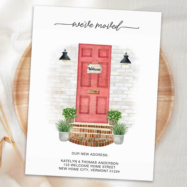 Cartão Postal De Anúncio Nós nos mudamos Novo Endereço Aquarela Moderna Por (Criador carregado)