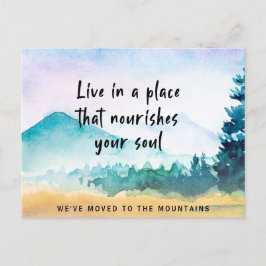Cartão Postal De Anúncio Nós nos Mudamos para as Montanhas Dito Motivaciona