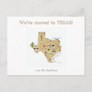 Cartão Postal De Anúncio Nós nos mudamos para o Texas - Cartão-postal
