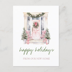 Cartão Postal De Anúncio Nós Nos Mudamos, Porta Frontal Feriada