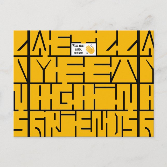 Cartão Postal De Anúncio Nos veremos novamente, amigos (Frente)