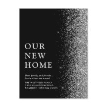 Nossa Nova Casa Elegante Silver Glitter Black se M