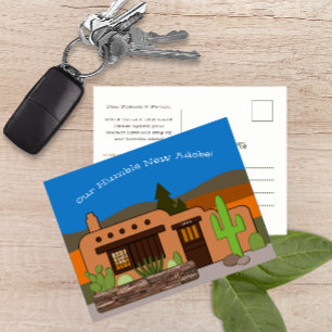 Cartão Postal De Anúncio Nosso Humilde Adobe Estilo Sudoeste Novo Endereço