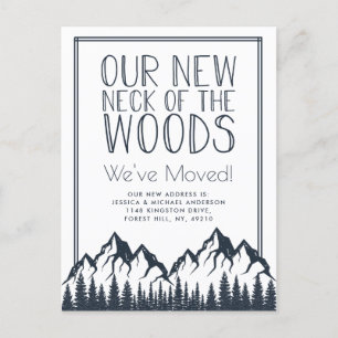 Cartão Postal De Anúncio Nosso Novo Pescoço Da Floresta Novo Movendo-Se Par