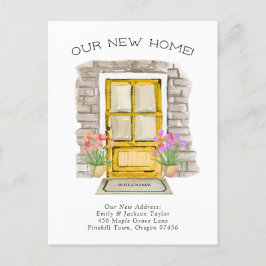 Cartão Postal De Anúncio Nova Casa - Adorable Novo Endereço Aquarela na Por