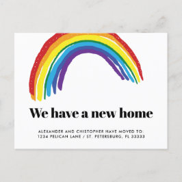 Cartão Postal De Anúncio Nova Casa Casal Gay Arco-íris se Mudando