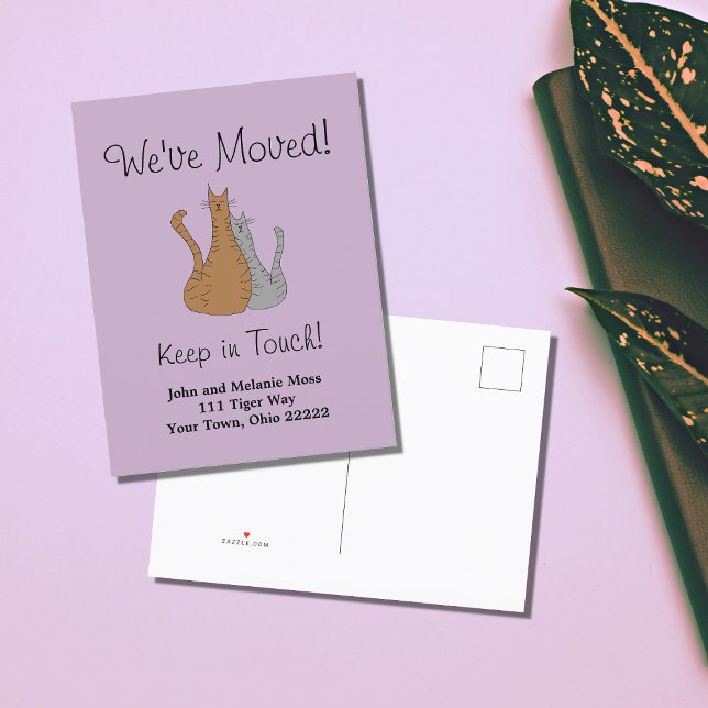 Cartão Postal De Anúncio Nova casa Movemos os Gatos Tabby (Criador carregado)