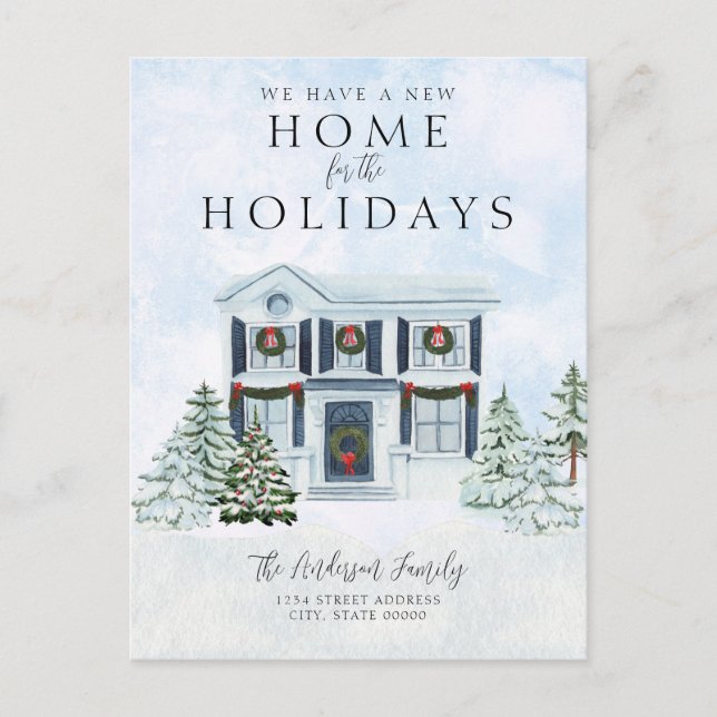 Cartão Postal De Anúncio Nova Casa Mudamos De Férias De Natal (Frente)