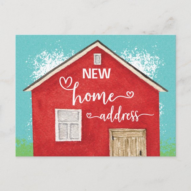 Cartão Postal De Anúncio Nova Casa Mudamos Papel de Água Novo Endereço (Frente)