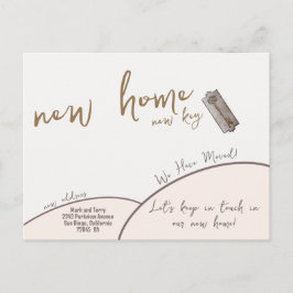 Cartão Postal De Anúncio Nova Chave Nova Casa Dourada Moderna Que Movemos