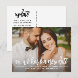 Cartão Postal De Anúncio Nova Data de Casamento Moderno Roscado em Grafia F