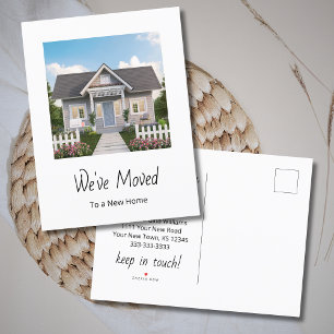 Cartão Postal De Anúncio Nova Foto Simples de Casa Mudança de Endereço