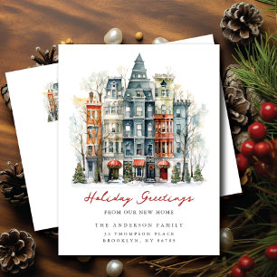 Cartão Postal De Anúncio Nova Iorque Brownstone Novo Endereço