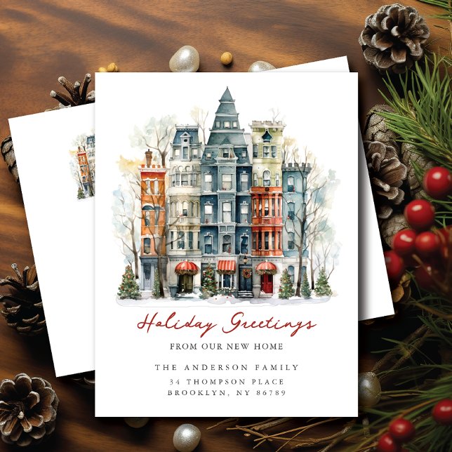 Cartão Postal De Anúncio Nova Iorque Brownstone Novo Endereço (Criador carregado)