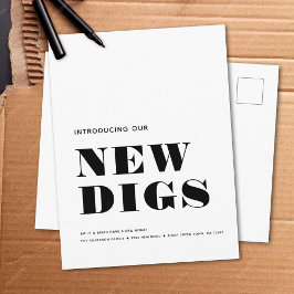 Cartão Postal De Anúncio NOVA MORADA Simples Moderno Minimalista Mudança