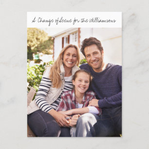 Cartão Postal De Anúncio Nova Movimentação de Novo Endereço para Fotografia