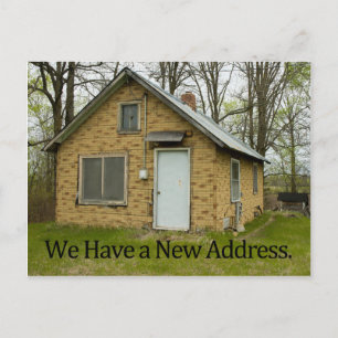 Cartão Postal De Anúncio Nova mudança de endereço da placa de endereço