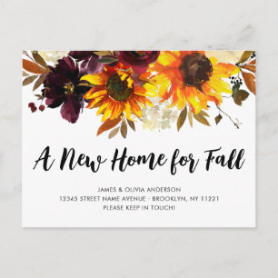 Cartão Postal De Anúncio Nova Queda Residencial Endereço Boho Sunflower Mov