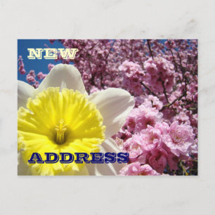 Cartão Postal De Anúncio NOVAS postas DE ENDEREÇOS Movemos o Flor