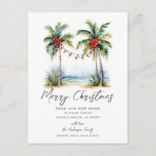 Cartão Postal De Anúncio Novo Cartão de Natal para Casa Tropical